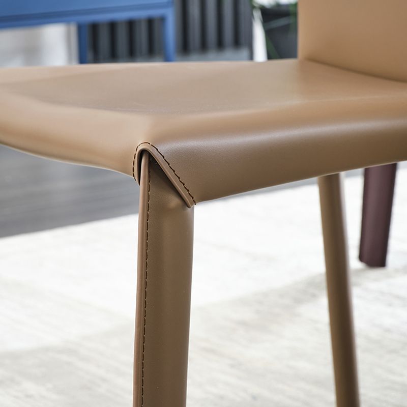 Modern Indoor-Outdoor Dining Room Chairs Dining Armless Leather Chairs (Set of 2) Clearhalo ' kitchen&dining_furn' 'Dining Chairs' 'Dining Tables & Seating' 'dining_chair' 'furn' 'furn_dining_chair' 'Furniture' 'furniture_dining_chair' 'Kitchen & Dining Furniture' 'kitchen' 1200x1200_0cb415bf-9094-49c7-981f-b79d27fe9c80