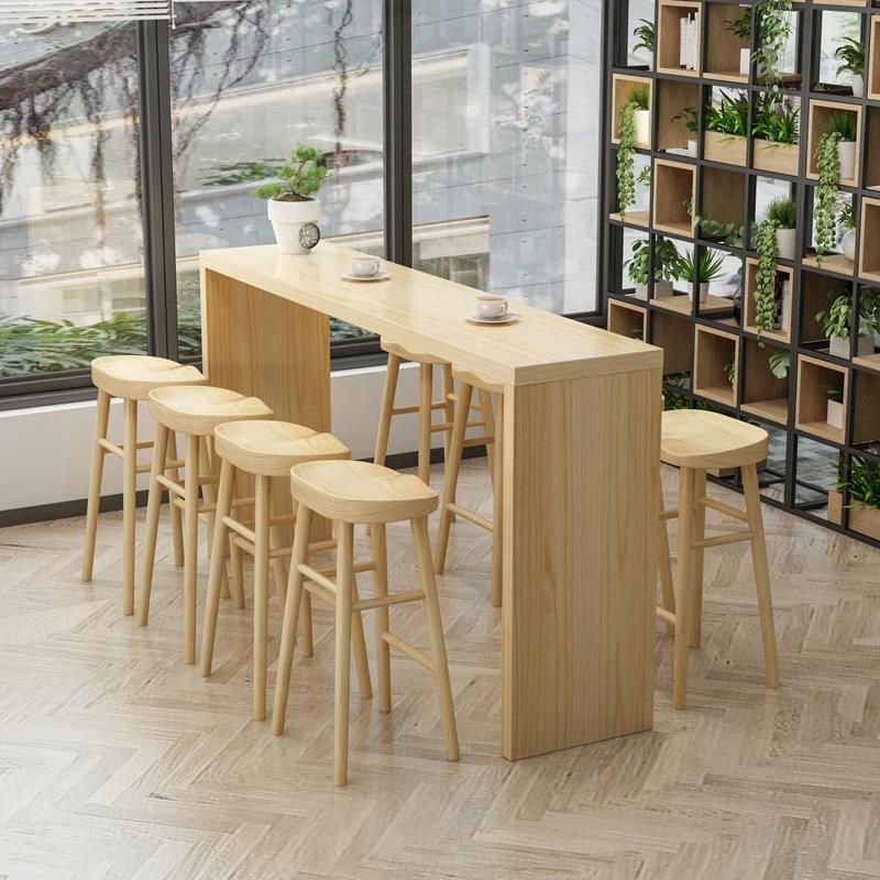 Modern Rectangular Pub Table Set 1/5/9 Pieces Wooden Counter Table with Backless Stools Clearhalo 'Bar Furniture' 'furn' 'furn_home_bar_bar_sets' 'Furniture' 'Home Bars & Bar Sets' 'home_bar_bar_sets' 'Kitchen & Dining Furniture' 1200x1200_0cb5014a-260f-4716-8e90-a588162027a2