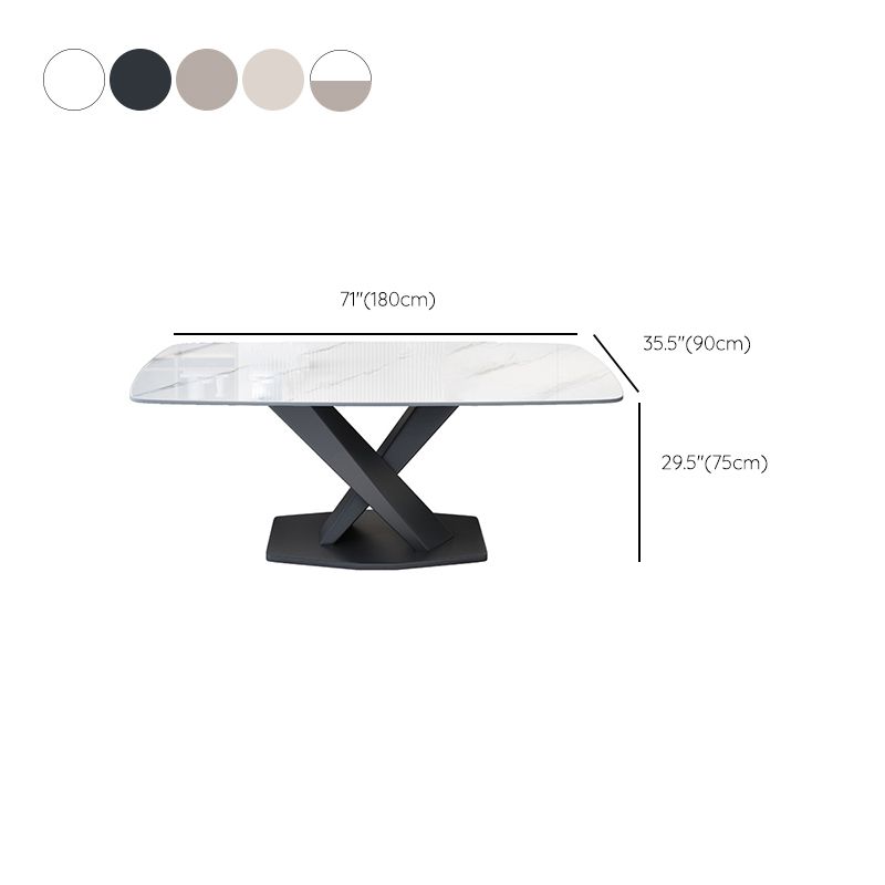 Industrial Dining Room Table Stone Rectangle Dinette Table for Dining Room Clearhalo 'Dining Tables & Seating' 'Dining Tables' 'dining_table' 'furn' 'furn_dining_table' 'Furniture' 'Kitchen & Dining Furniture' 1200x1200_0cb8ba93-d65c-47a6-8efb-0889e7d36fd2