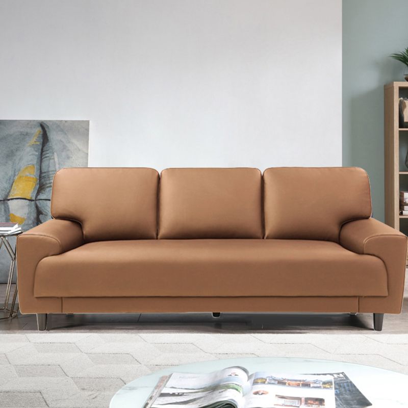 Contemporary Pillow Back Couch Leather Sofa with Solid Wood Legs Clearhalo 'Furniture' 'furniture_sofas' 'Living Room Furniture' 'Sofa' 'sofas' 1200x1200_0cba27e2-177a-43b3-bc65-7879702b2018