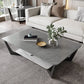 Rectangular Abstract Base Slate Glam Style with Storage Shelf Coffee Table