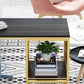 Glam Marble Counter Table with Rectangle Table Top Double Pedestal Table - 42" H Clearhalo 'Bar Furniture' 'Bar Tables' 'bar_tables' 'furn' 'furn_bar_tables' 'Furniture' 'furniture_bar_tables' 'Kitchen & Dining Furniture' 1200x1200_0cbb778e-a143-4440-a143-6e19a87309b7