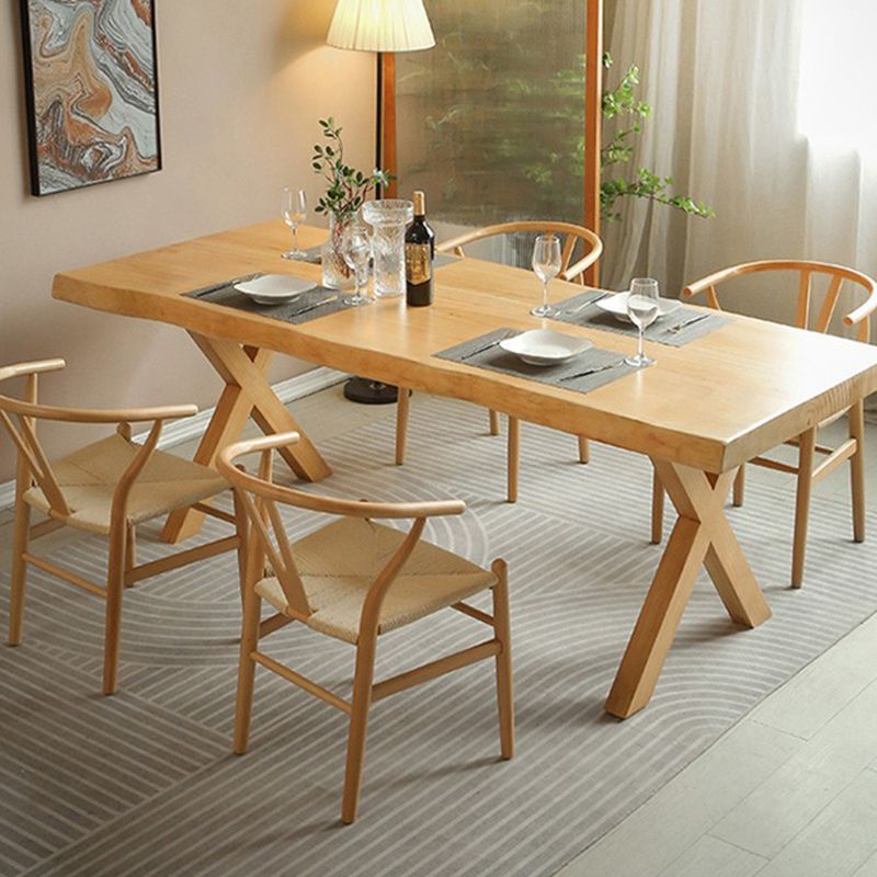 Solid Wood Dining Set 1/2/5 Pcs Rectangle Dining Table and Wishbone Chairs Clearhalo 'Dining Room Sets' 'Dining Tables & Seating' 'dining_room_set' 'furn' 'furn_dining_room_set' 'Furniture' 'Kitchen & Dining Furniture' 1200x1200_0cbce431-2ac0-4ac4-8ce2-f156b09c5912