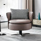 Swivel Chair in Brone Leather Chair with 4-Star Base and One Pillow Clearhalo 'Accent Chairs' 'accent_chairs' 'Chairs & Seating' 'furn' 'furn_accent_chairs' 'Furniture' 'Living Room Furniture' 1200x1200_0cbd4433-7c8c-4f46-8a37-a7eb9b96cfc4