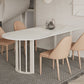Irregular Sintered Stone Dining Table Modern Island Table with White/Black Double Pedestal Clearhalo ' dining_table' 'Dining Tables & Seating' 'Dining Tables' 'furn' 'furn_dining_table' 'Furniture' 'furniture_dining_table' 'Kitchen & Dining Furniture' 'kitchen&dining_furn' 'kitchen' 'kitchen_dining_table' 1200x1200_0cbd7626-37e1-4229-bbe3-af0d76a754df