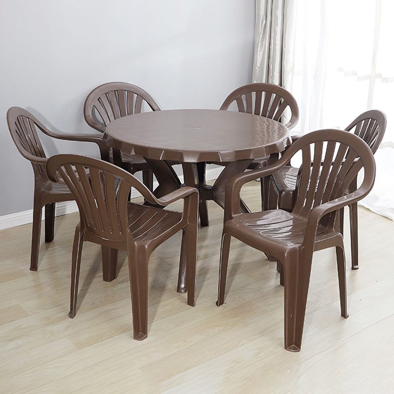 Contemporary Style Windsor Side Chair Plastic Stacking Arm Dining Chairs Clearhalo ' kitchen&dining_furn' 'Dining Chairs' 'Dining Tables & Seating' 'dining_chair' 'furn' 'furn_dining_chair' 'Furniture' 'furniture_dining_chair' 'Kitchen & Dining Furniture' 'kitchen' 1200x1200_0cbddcb7-3e69-4600-9cc9-08bc6e093240