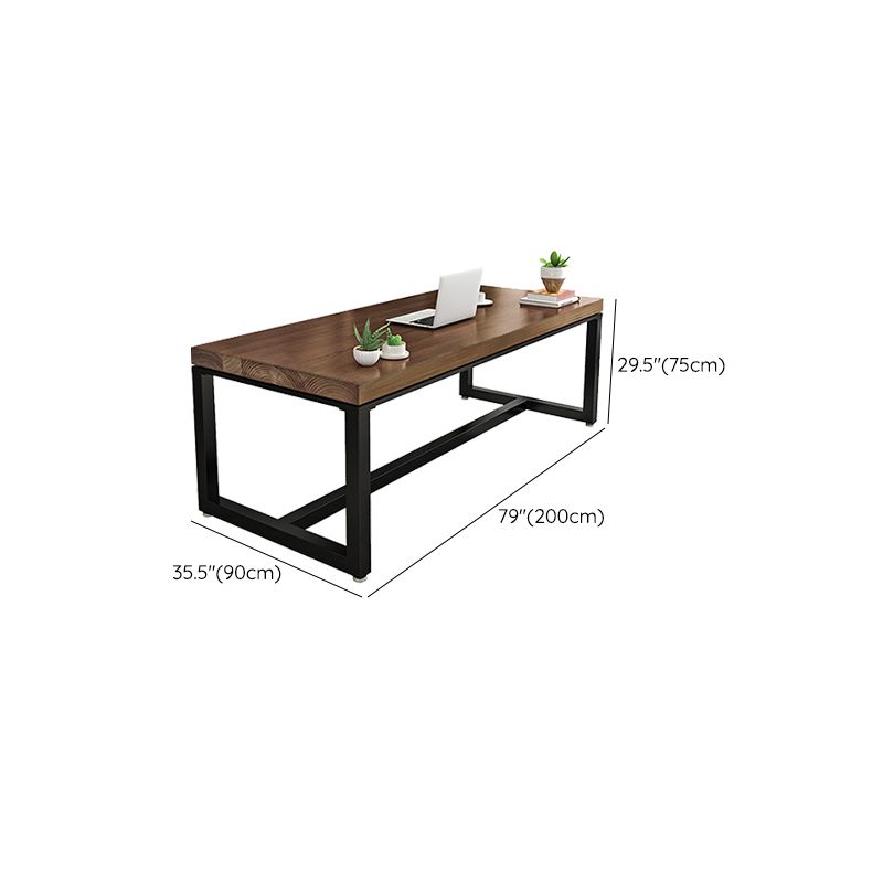 Bureau d'écriture en bois massif industriel 29.53 "bureau rectangulaire de haut avec les jambes en fer