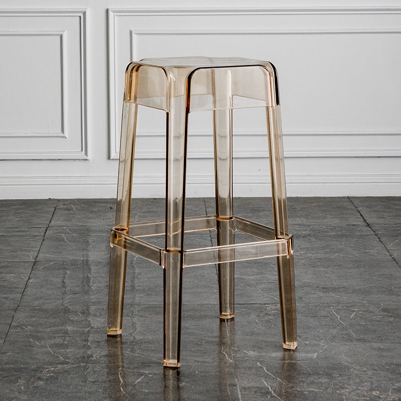 Contemporary Backless Bar-stool Plastic Counter Bar Stool with Plastic Legs for indoor Clearhalo 'Bar Furniture' 'Bar Stools' 'bar_stools' 'furn' 'furn_bar_stools' 'Furniture' 'Kitchen & Dining Furniture' 1200x1200_0cc00321-bfae-49c4-8b31-3958e331e116