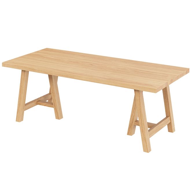 Modern Pine Solid Wood Table Rectangle Dining Table with Double Pedestal Clearhalo 'Dining Tables & Seating' 'Dining Tables' 'dining_table' 'furn' 'furn_dining_table' 'Furniture' 'furniture_dining_table' 'Kitchen & Dining Furniture' 1200x1200_0cc0a7fa-e53b-41a1-a774-f05c81977e40