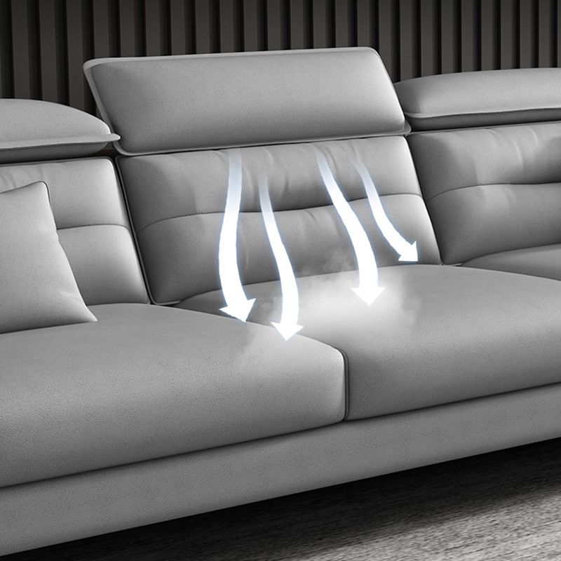 Oreiller sectionnel de bras carré gris dos moderne sectionnelle de 4 places