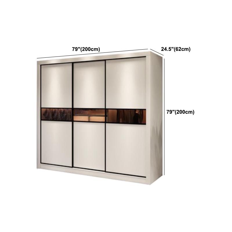 Contemporary Wardrobe White Colour Wooden Wardrobe Closet With 2 Drawers Clearhalo 'Armoires & Wardrobes' 'armoires_wardrobes' 'Bedroom Furniture' 'furn' 'furn_armoires_wardrobes' 'Furniture' 1200x1200_0cc1635a-dcfb-4ed0-9f1c-f0ca42cb47b0