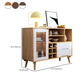 Sideboard a buffet in stile moderno in legno massiccio 35,4 "H con armadio e cassetti