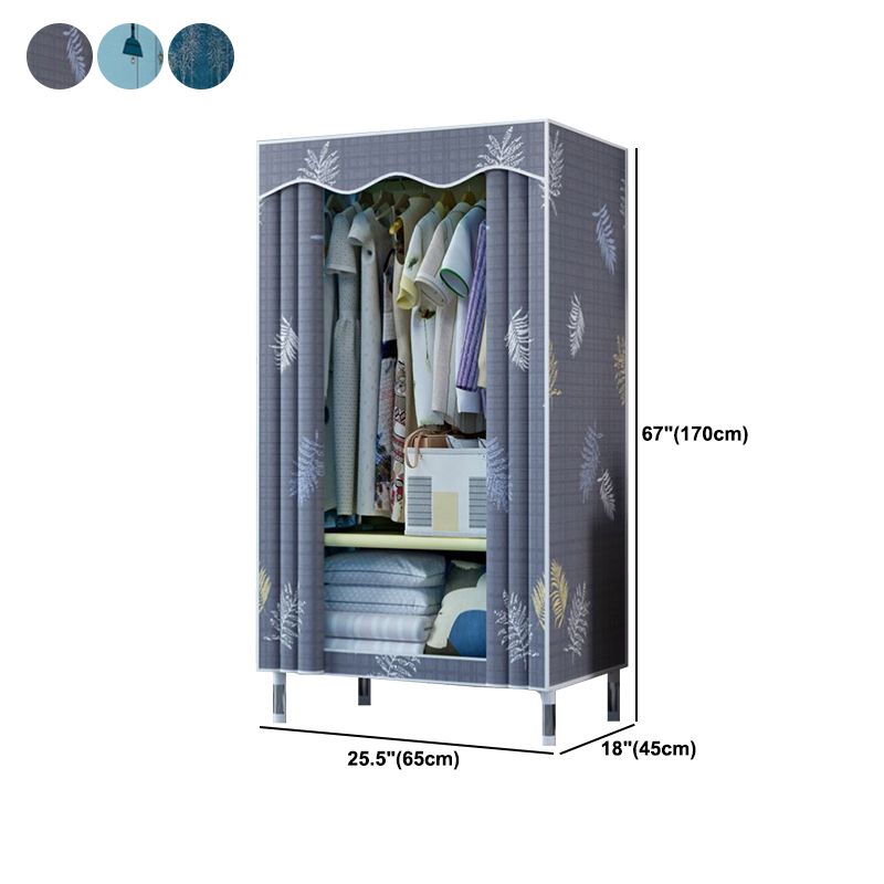 Modern Style Wardrobe Metal 1-Door Wardrobe Closet with Cloth Rod Clearhalo 'Armoires & Wardrobes' 'armoires_wardrobes' 'Bedroom Furniture' 'furn' 'furn_armoires_wardrobes' 'Furniture' 1200x1200_0cc31322-895a-443b-839c-72fb22173616