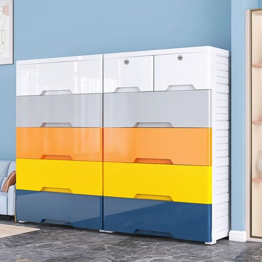 Plastic Home Non-Hanging Armoire Modern Style Storage Cabinet with Caster Wheels Clearhalo 'Armoires & Wardrobes' 'armoires_wardrobes' 'Bedroom Furniture' 'furn' 'furn_armoires_wardrobes' 'Furniture' 1200x1200_0cc38609-de8d-4328-bee9-7e8a2ec921d2