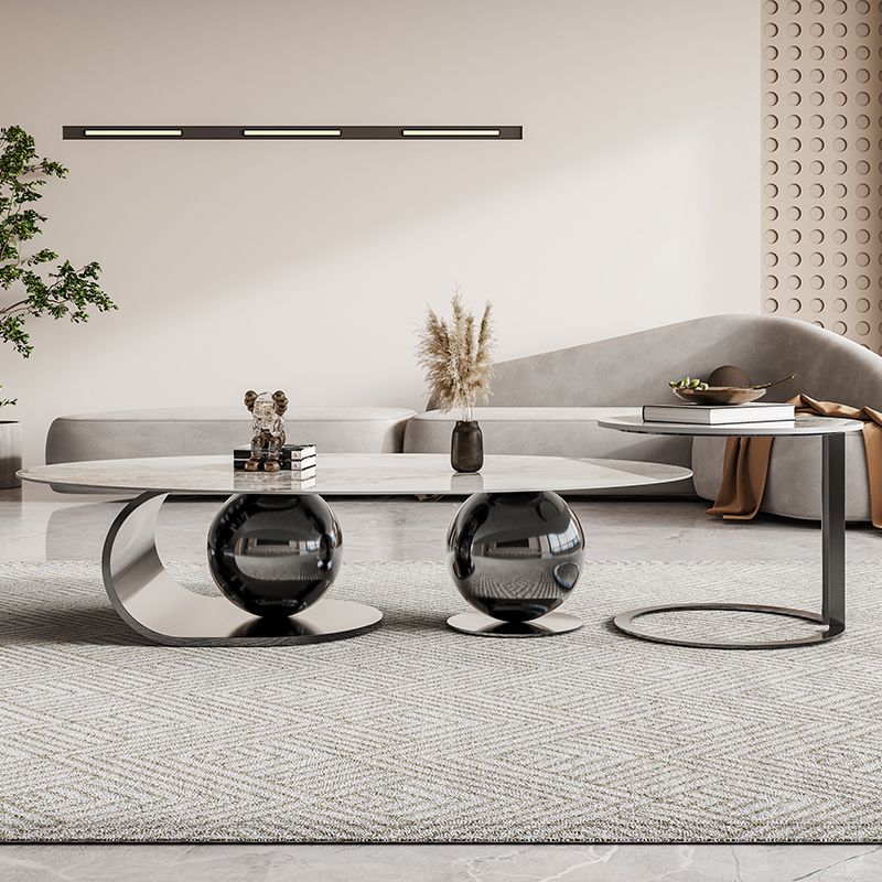 Simple Abstract Coffee Table Slate Top Geometric Coffee Coffee or End Table Clearhalo 'Coffee & Accent Tables' 'Coffee Tables' 'coffee_tables' 'furn' 'furn_coffee_tables' 'Furniture' 'Living Room Furniture' 1200x1200_0cc4517c-0f34-4af1-a909-203d0a50efea