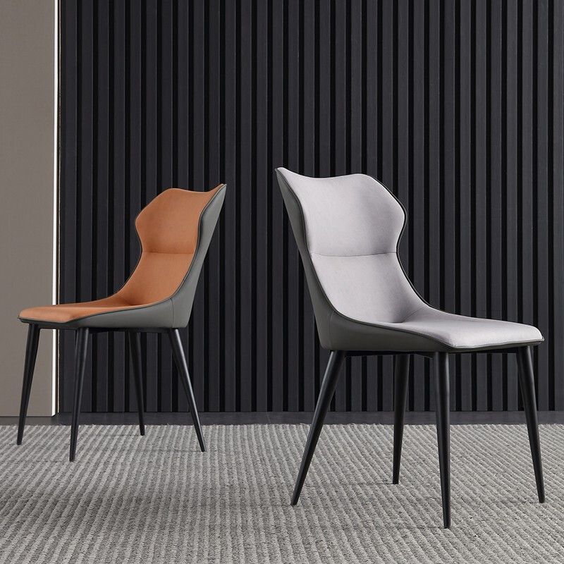 Silla lateral de cuero sintética silla de interior sin brazo contemporánea