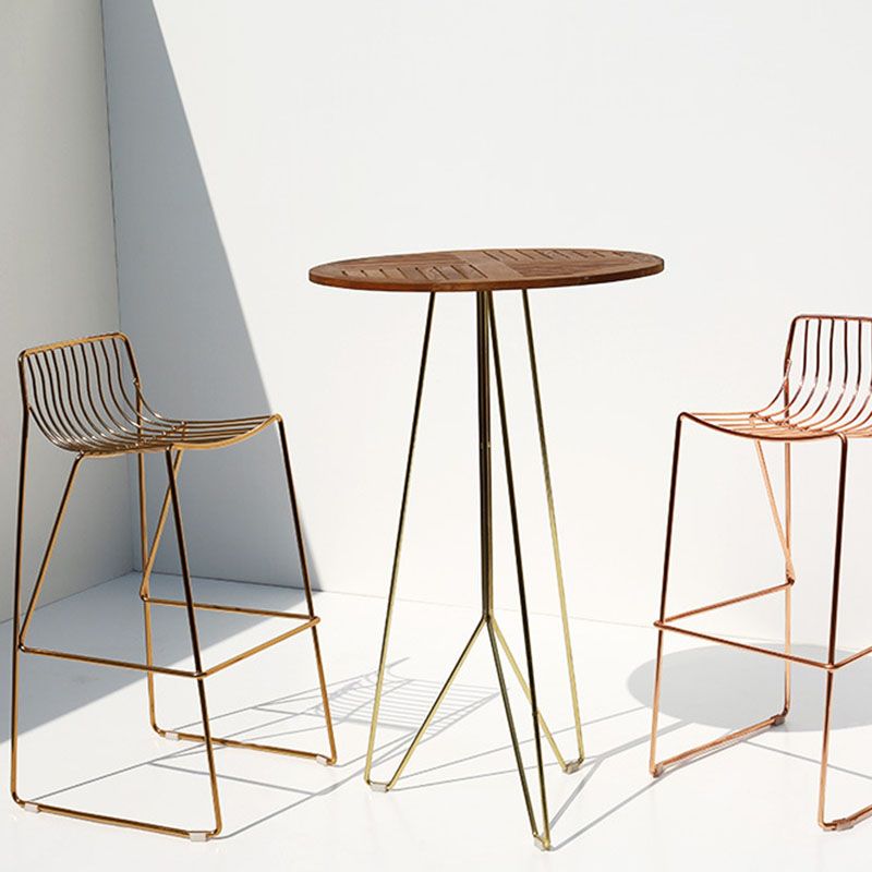 Modern Style Steel Counter Stools with Footrest and Cutout Milk Tea Shop Bar Stool 30 Inch Clearhalo 'Bar Furniture' 'Bar Stools' 'bar_stools' 'furniture_bar_stools' 'Kitchen & Dining Furniture' 'kitchen&dining_furn' 'kitchen' 'kitchen_furn' Furniture' 1200x1200_0cc605a0-e51d-447a-8b0d-faf7fc009907
