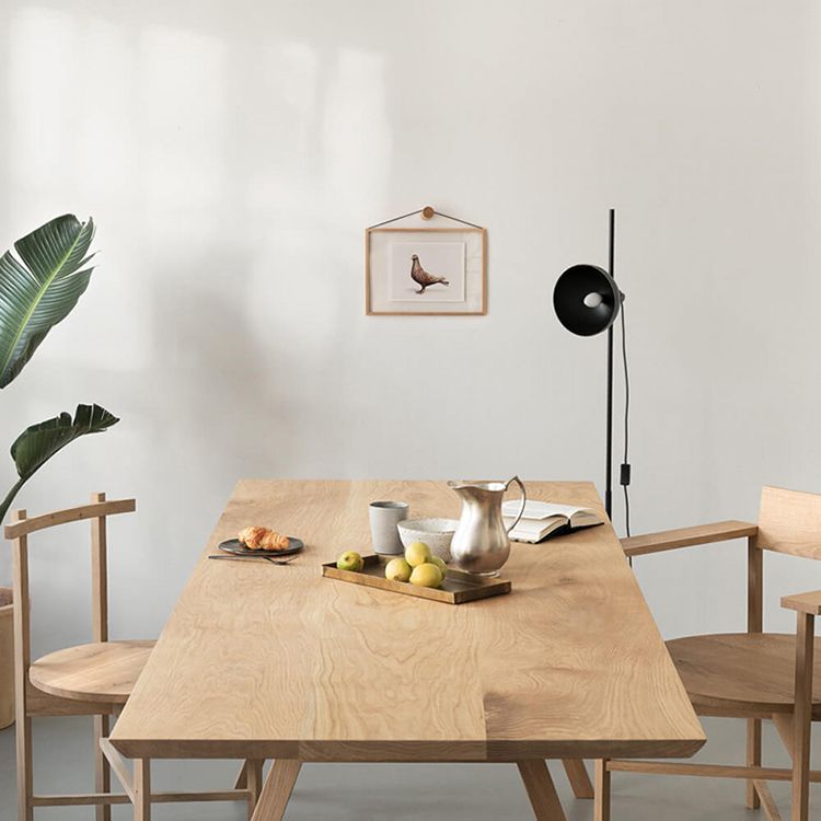 Contemporary Rectangle Dining Table Pine Solid Wood Table with Double Pedestal Clearhalo ' dining_table' 'Dining Tables & Seating' 'Dining Tables' 'Furniture' 'furniture_dining_table' 'Kitchen & Dining Furniture' 'kitchen&dining_furn' 'kitchen' 'kitchen_dining_table' 1200x1200_0cc7034d-acea-44c0-9949-824337415b03