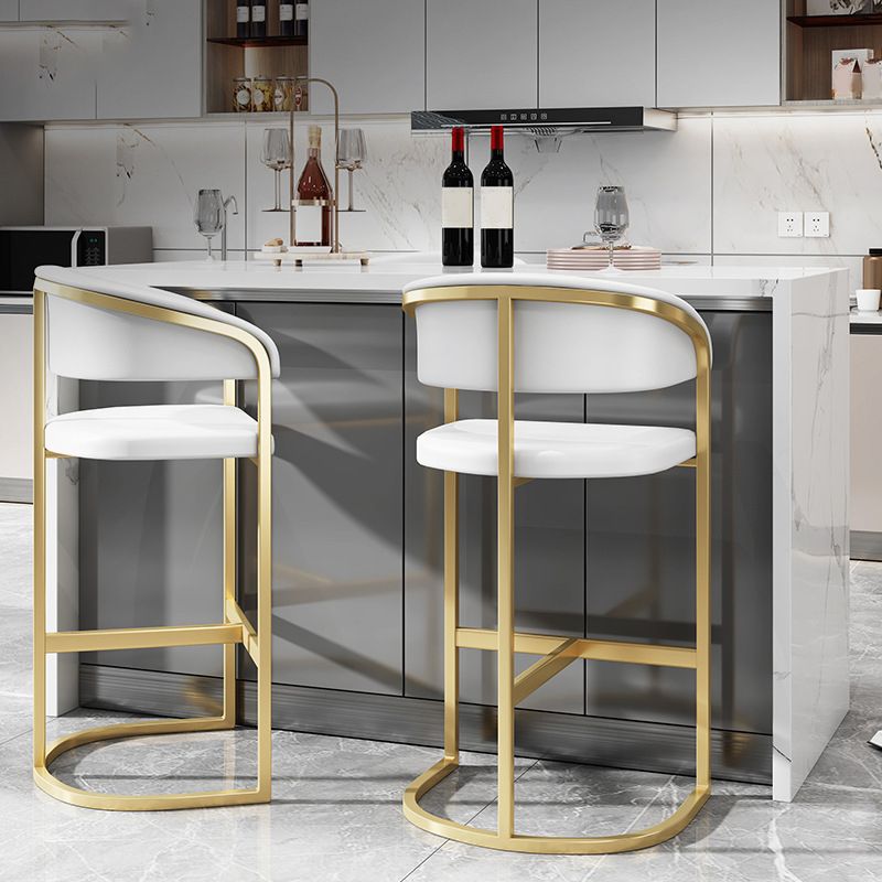 Glam Style Bar Stool Leather Gold Frame Counter Stool for Bristol Clearhalo 'Bar Furniture' 'Bar Stools' 'bar_stools' 'furn' 'furn_bar_stools' 'Furniture' 'Kitchen & Dining Furniture' 1200x1200_0cc7b586-17b2-49a3-bcab-6f4932a5a7a9