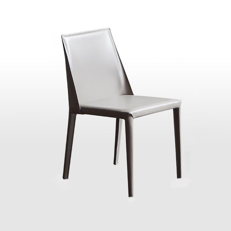 Contemporary Dining Side Chair Leather Brasserie Armless Solid Back Chair Clearhalo ' kitchen&dining_furn' 'Dining Chairs' 'Dining Tables & Seating' 'dining_chair' 'furn' 'furn_dining_chair' 'Furniture' 'furniture_dining_chair' 'Kitchen & Dining Furniture' 'kitchen' 1200x1200_0cc8280d-1944-424a-9067-fde14eac04b6