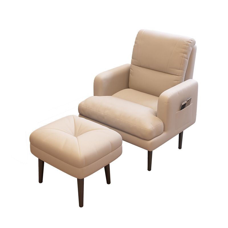 Chaise en cuir fausse 25,9 "L x 25,9" W x 37,4 "H Armes incluses pour salon pour le salon