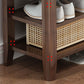 Rubber Wood Seating Bench Cushioned Rectangle 12" W Shoe Storage Entryway Bench
