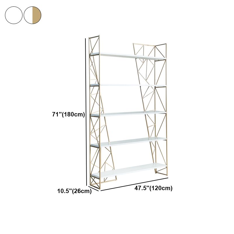 Glam Style Bookshelf Open Back Bookcase for Home Office Study Room Clearhalo 'Bookcases' 'furn' 'furn_bookcases' 'Furniture' 'furniture_bookcases' 'kitchen' 'kitchen_bookcases' 'Living Room Furniture' 'Office Furniture' 1200x1200_0cc95320-922b-4d42-b891-f3cac1b0ce55