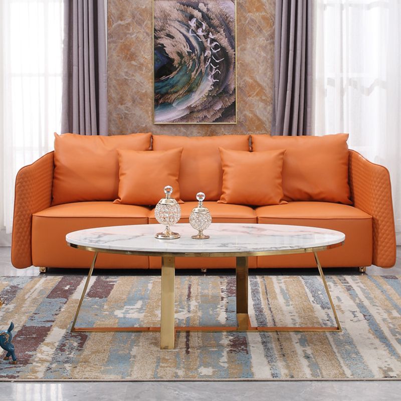 Luxurious Coffee Table Metal Cross Legs Cocktail Table in Gold
