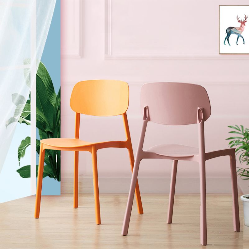 Scandinavian Armless Dining Chairs Plastic Open Back Dining Side Chair (Set of 4) Clearhalo ' kitchen&dining_furn' 'Dining Chairs' 'Dining Tables & Seating' 'dining_chair' 'furn' 'furn_dining_chair' 'Furniture' 'furniture_dining_chair' 'Kitchen & Dining Furniture' 'kitchen' 1200x1200_0cca968c-21ea-4866-a992-68b9f6e999f9