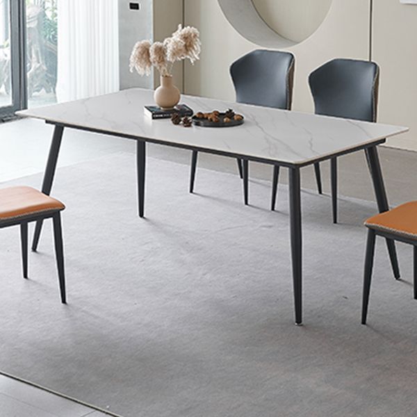 Metal Industrial Rectangle Dining Table Sintered Stone Table with Black Legs Clearhalo ' dining_table' 'Dining Tables & Seating' 'Dining Tables' 'furn' 'furn_dining_table' 'Furniture' 'furniture_dining_table' 'Kitchen & Dining Furniture' 'kitchen&dining_furn' 'kitchen' 'kitchen_dining_table' 1200x1200_0ccaa04c-b773-49e1-b538-544474ee90b5