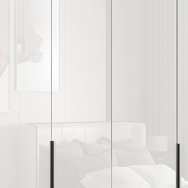 Armario de acabado espejo Armario de madera de ingeniería con cajón