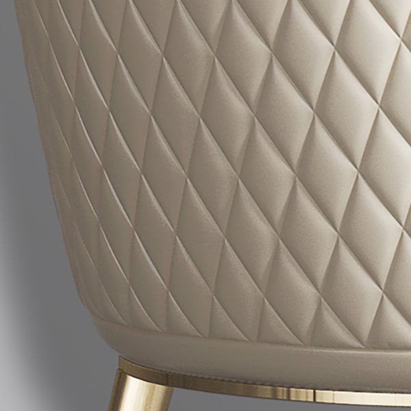 Glam dineren faux lederen stoelen armloze zijstoelen met metalen benen