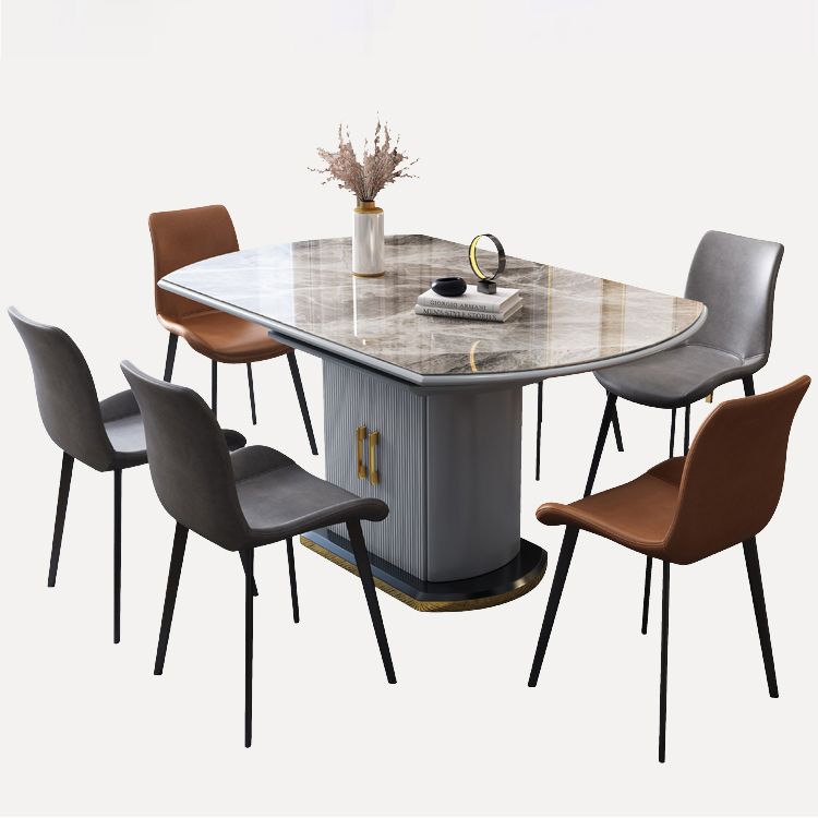 Modern Style Sintered Stone Dining Table Drop-Leaf Round Table with Metal Base Clearhalo ' dining_table' 'Dining Tables & Seating' 'Dining Tables' 'furn' 'furn_dining_table' 'Furniture' 'furniture_dining_table' 'Kitchen & Dining Furniture' 'kitchen&dining_furn' 'kitchen' 'kitchen_dining_table' 1200x1200_0cce78fe-38e6-4ed3-88ce-c46d1305d3af