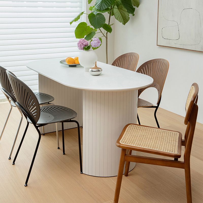 Modern Solid Wood Table for Restaurant Oval Kitchen Table with Double Pedestal Clearhalo 'Dining Tables & Seating' 'Dining Tables' 'dining_table' 'furn' 'furn_dining_table' 'Furniture' 'furniture_dining_table' 'Kitchen & Dining Furniture' 'kitchen' 'kitchen_dining_table' 1200x1200_0cce870a-c389-46f0-976b-406dbbaa8967