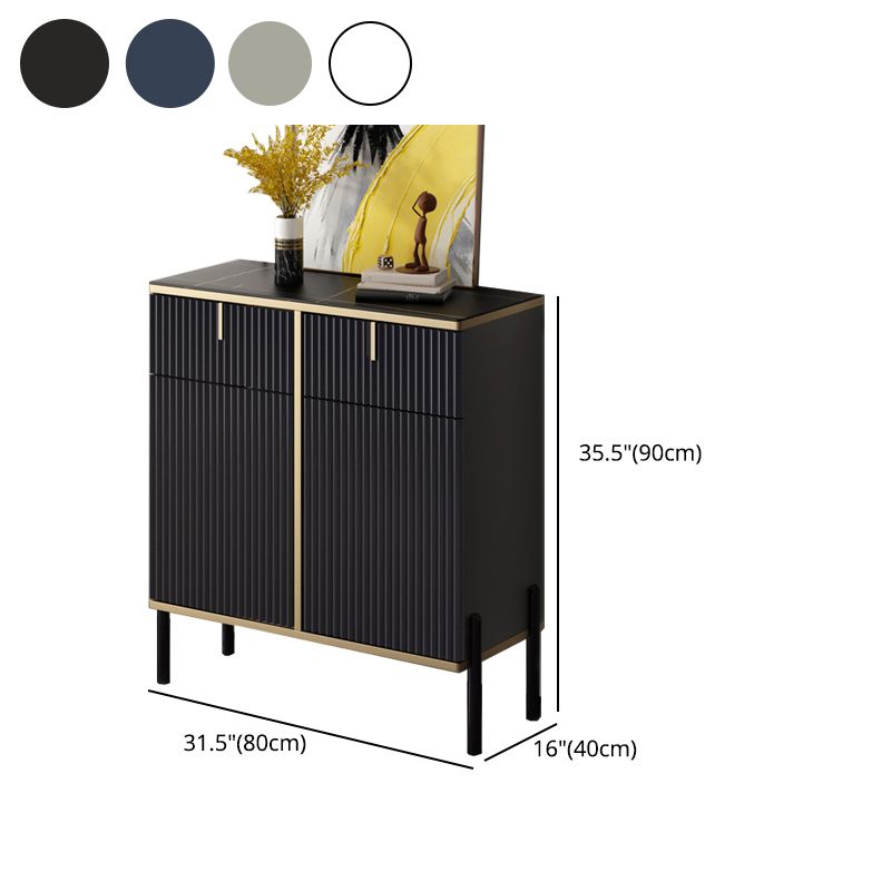 Glam Style Buffet Sideboard Sintered Stone Top Server with Door and Drawer for Home Use Clearhalo 'buffet_sideboard' 'Buffets & Sideboards' 'furn' 'furn_buffet_sideboard' 'Furniture' 'Kitchen & Dining Furniture' 1200x1200_0ccf54bd-6898-4077-a34e-dc95273aa829