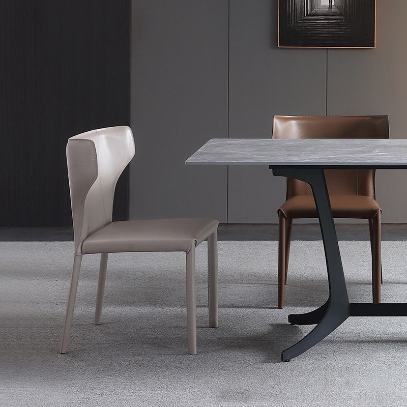 Designer Style Restaurant Wingback Side Chair Saddle Leather Dining Chair Clearhalo ' kitchen&dining_furn' 'Dining Chairs' 'Dining Tables & Seating' 'dining_chair' 'furn' 'furn_dining_chair' 'Furniture' 'furniture_dining_chair' 'Kitchen & Dining Furniture' 'kitchen' 1200x1200_0ccf5ada-21f8-4955-80bb-5f1aee6a2539