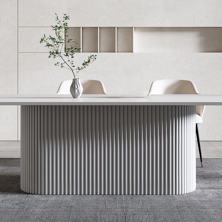 29.25-inch Hoogte Moderne Office Desk Stone Ovaal Writing Desk