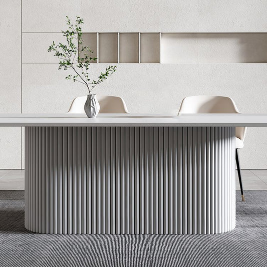 29.25-inch Hoogte Moderne Office Desk Stone Ovaal Writing Desk