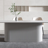 29.25-inch Hoogte Moderne Office Desk Stone Ovaal Writing Desk