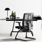 Modern Black Desk Chair No Distressing No Wheels Breathable Air Grid Office Chair