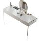 White Slate Top Make-up Vanity with Drawer for Bedroom 29.5" Clearhalo 'Bedroom Furniture' 'furn' 'furn_makeup_vanities' 'Furniture' 'Makeup Vanities' 'makeup_vanities' 1200x1200_0cd26d6a-6de2-4d10-8501-abfdf6177838
