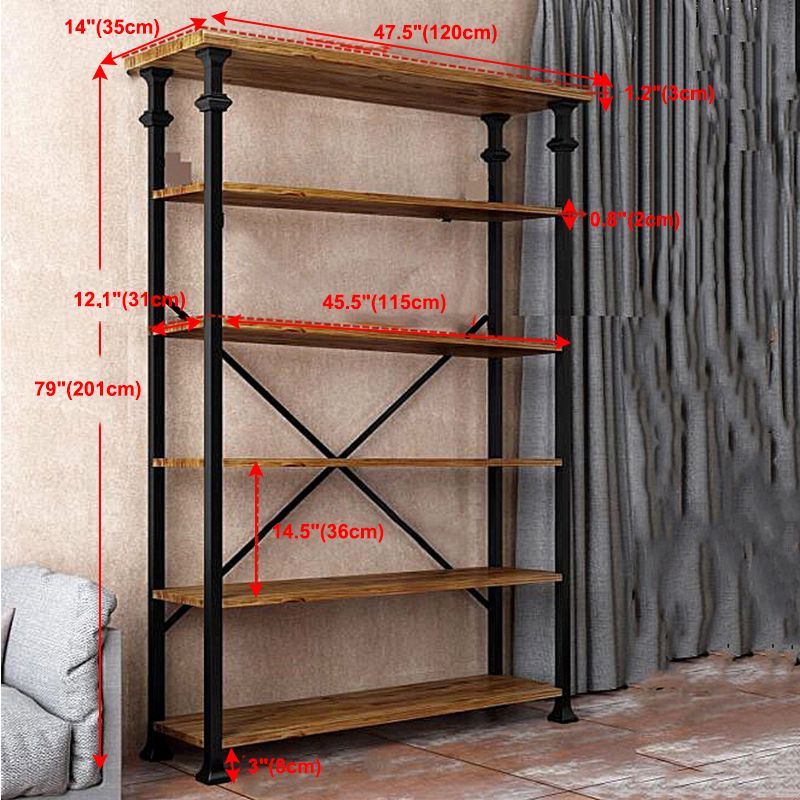 13.78"W Bookcase Industrial Style Open Back Bookcase for Study Room Home Office Clearhalo 'Bookcases' 'furn' 'furn_bookcases' 'Furniture' 'furniture_bookcases' 'kitchen' 'kitchen_bookcases' 'Living Room Furniture' 'Office Furniture' 1200x1200_0cd3489d-e858-4bb3-a2e5-de1817fcc5a3