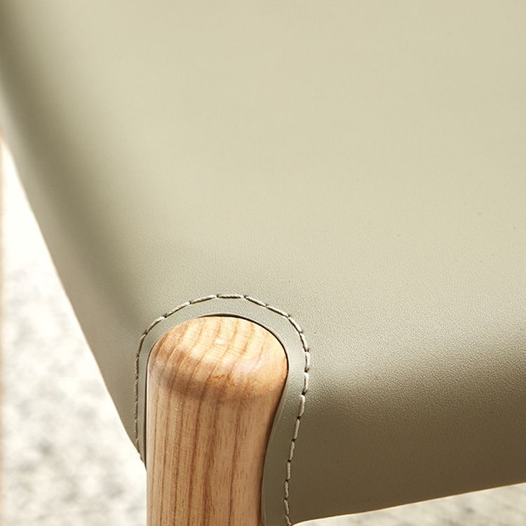 Chaise latéral en bois massif massif chaise de salle à manger sans bras en cuir contemporain