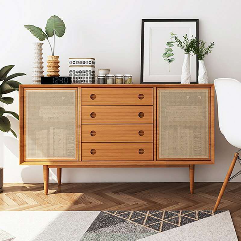 Modern Accent Cabinet Solid Wood With Doors 4 - Drawer Rectangle Cabinet Clearhalo 'Cabinets & Chests' 'cabinets_chests' 'furn' 'furn_cabinets_chests' 'Furniture' 'Living Room Furniture' 1200x1200_0cd5165e-a245-4cf7-aeeb-b6cc5cb6f744