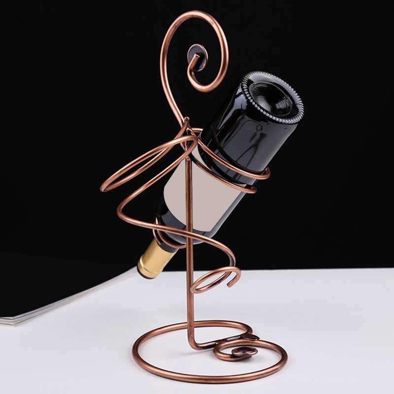 Porte-bouteille en or moderne support de bouteille de vin en métal pour cuisine