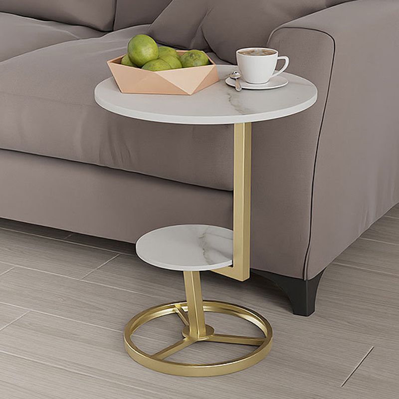 Modern Double Tier Side End Table Round Corner Table for Living Room Clearhalo 'Coffee & Accent Tables' 'End & Side Tables' 'end_side_tables' 'furn' 'furn_end_side_tables' 'Furniture' 'Living Room Furniture' 1200x1200_0cd5ee39-dc93-4fcf-8c6d-60c381ecf209