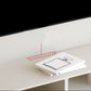 White Contemporary TV Console Floating Faux Wood Media Console