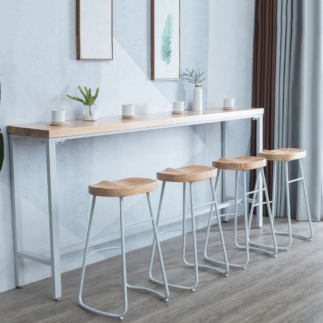 Tavolo da pranzo bar rettangolare tavolo da pranzo a barre contemporaneo con base di cavalletto in metallo