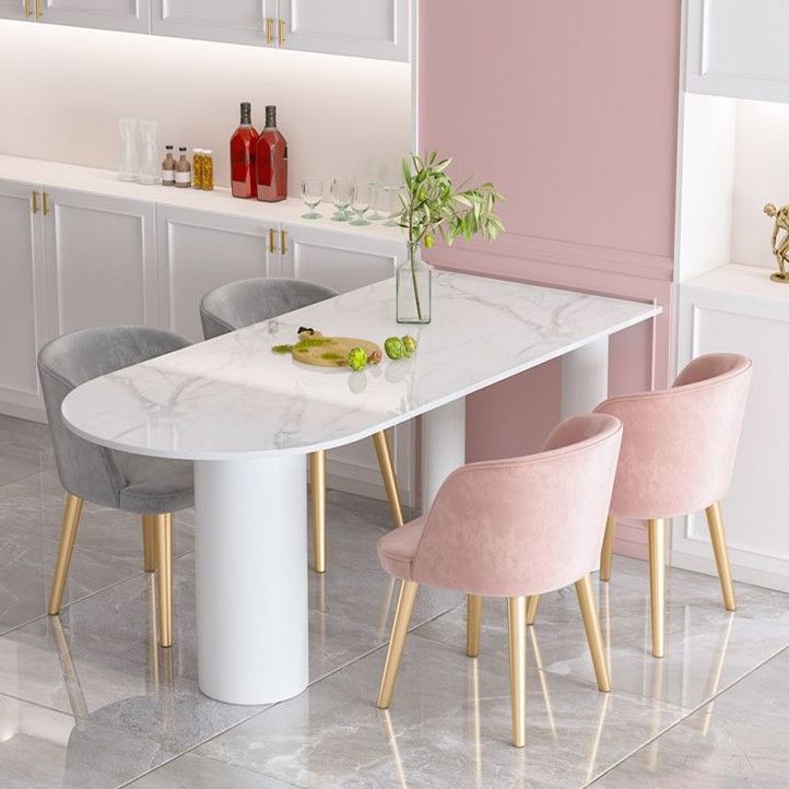 White Stone Top Dinner Room Kitchen Table Modern Metal Base Dinner Table Clearhalo 'Dining Tables & Seating' 'Dining Tables' 'dining_table' 'furn' 'furn_dining_table' 'Furniture' 'furniture_dining_table' 'Kitchen & Dining Furniture' 'kitchen' 'kitchen_dining_table' 1200x1200_0cda1528-c162-4f96-aeb4-ff1cf1b9f672