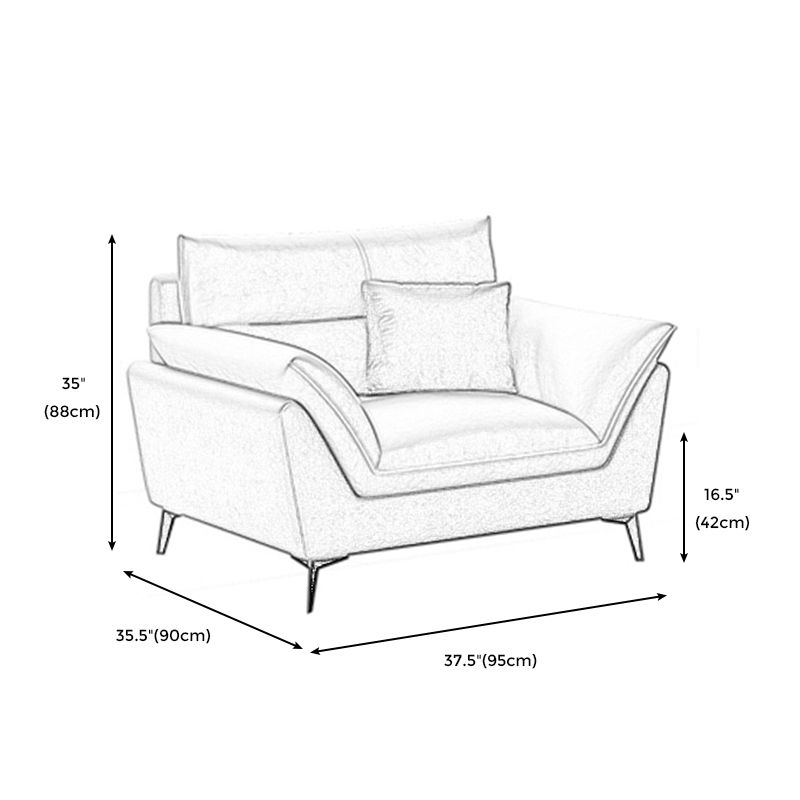 34.65" H Scandinavian Standard Pillow Top Arm Sofa With Biscuit Back Clearhalo 'furn' 'furn_sofas' 'Furniture' 'furniture_sofas' 'kitchen' 'kitchen_sofas' 'Living Room Furniture' 'Sofa' 'sofas' 1200x1200_0cdb68b7-f707-48e6-b666-6ffea71d1d1e